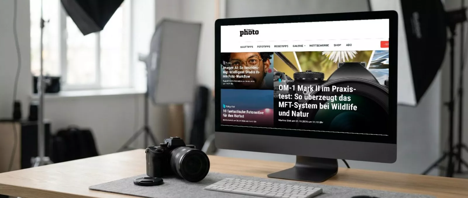 Website DigitalPHOTO auf einem Bildschirm