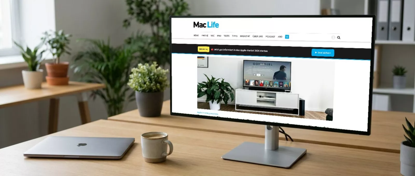 Website Mac Life auf einem Bildschirm