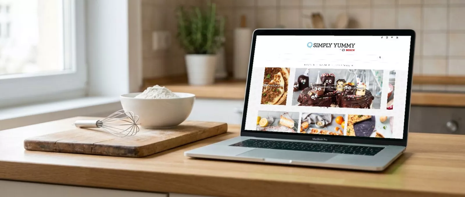 Website Simply Yummy auf einem Bildschirm