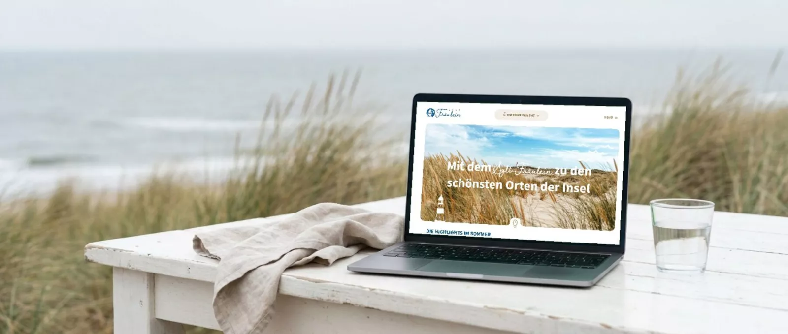 Website Sylt Fräulein auf einem Bildschirm